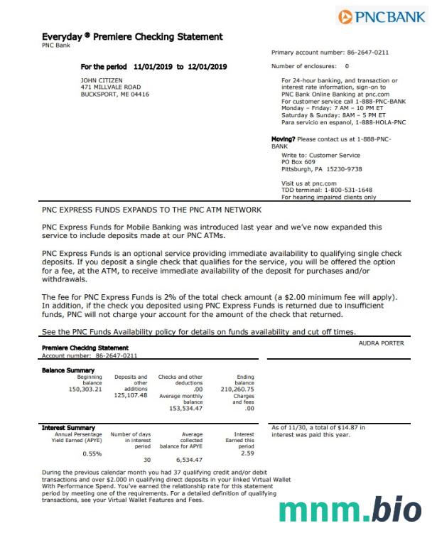 USA PNC 2 strony szablon w formacie excel pdf